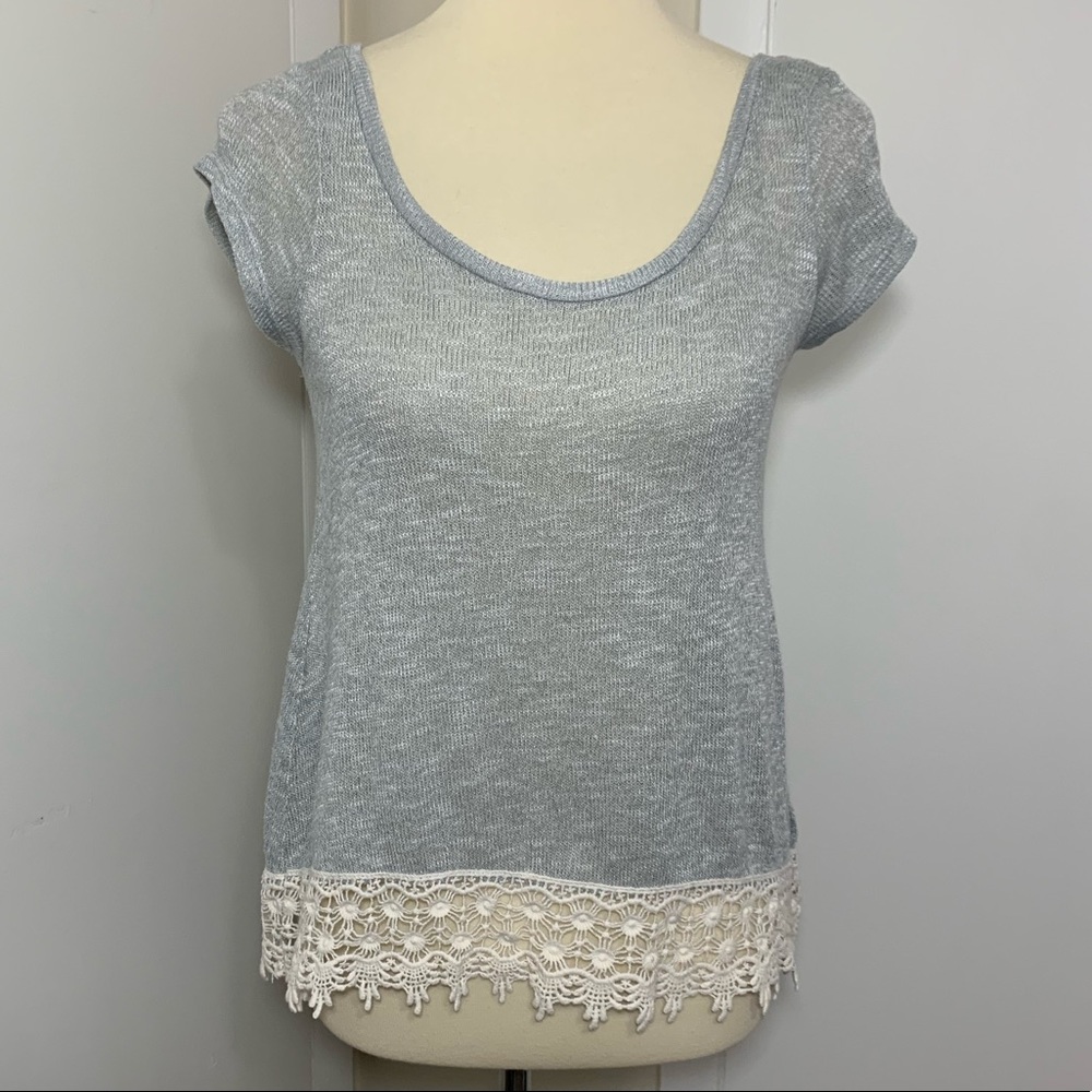 Aeropostale Detailed Hem Short Sleeve Top